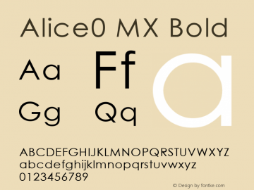 Alice0 MX Bold Version 1.000 2001 initial release图片样张