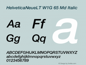 HelveticaNeueLT W1G 65 Md Italic Version 1.100;PS 001.001;hotconv 1.0.38图片样张