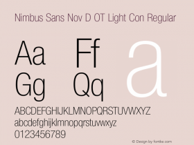 Nimbus Sans Nov D OT Light Con Regular OTF 1.001;PS 1.05;Core 1.0.27;makeotf.lib(1.11) Font Sample