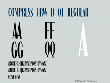Compress URW D OT Regular OTF 1.001;PS 1.05;Core 1.0.27;makeotf.lib(1.11) Font Sample