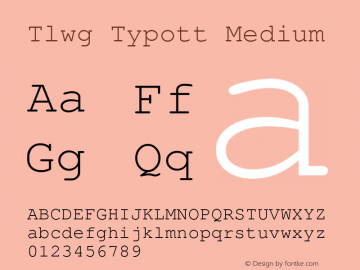 Tlwg Typott Medium Version $Revision: 1.165 $ Font Sample