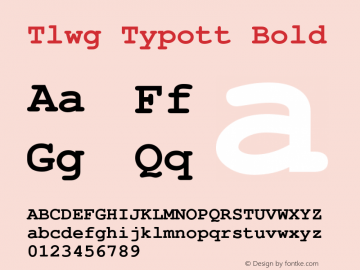 Tlwg Typott Bold Version $Revision: 1.100 $ Font Sample