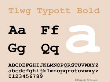 Tlwg Typott Bold Version 002.002: 2008-07-21图片样张