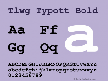 Tlwg Typott Bold Version 002.002: 2008-07-21图片样张