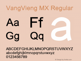 VangVieng MX Regular Version 1.000 Font Sample