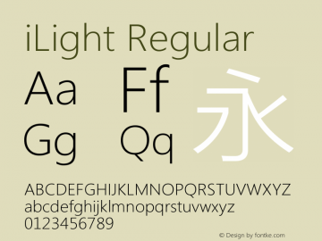 iLight Regular 1.01 Font Sample