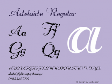 Adelaide Regular Version 1.00 January 27, 2014, initial release Font Sample