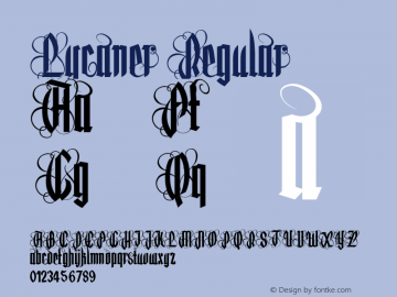 Lycaner Regular Version 1.000 Font Sample