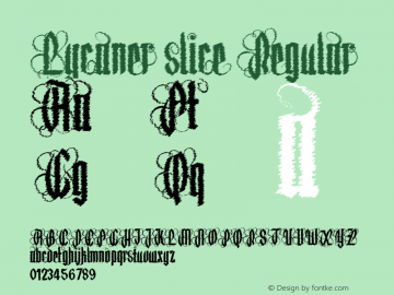 Lycaner slice Regular Version 1.000 Font Sample