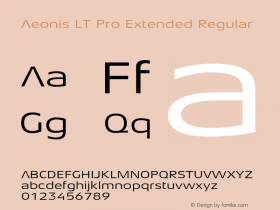 Aeonis LT Pro Extended Regular Version 1.000;PS 001.000;hotconv 1.0.38 Font Sample