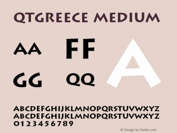 QTGreece Medium Version 001.000 Font Sample