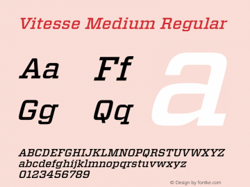 Vitesse Medium Regular Version 1.001 Font Sample