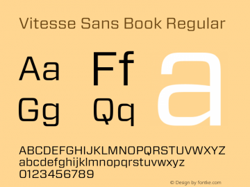Vitesse Sans Book Regular 1.002 Font Sample
