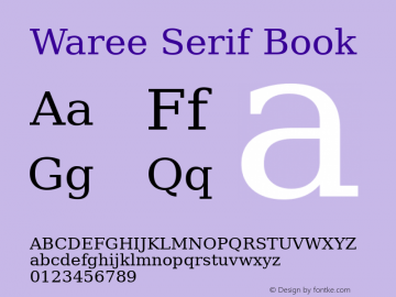 Waree Serif Book Release 1.10 Font Sample