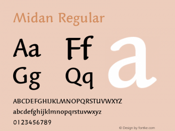 Midan Regular Version 1.00 Font Sample