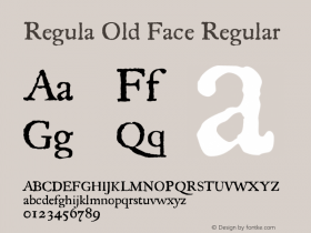 Regula Old Face Regular Version 001.001 Font Sample