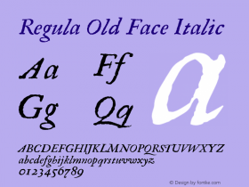 Regula Old Face Italic 001.000 Font Sample