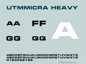 UTMMicra Heavy B? Font ch? Vi?t s? d?ng b?ng mã Unicode Font Sample