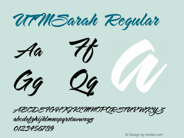 UTMSarah Regular B? Font ch? Vi?t s? d?ng b?ng mã Unicode Font Sample