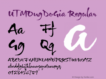 UTMOngDoGia Regular B? Font ch? Vi?t s? d?ng b?ng mã Unicode图片样张