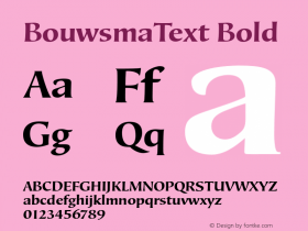 BouwsmaText Bold Version 1.001 Font Sample