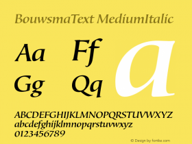 BouwsmaText MediumItalic Version 1.001图片样张