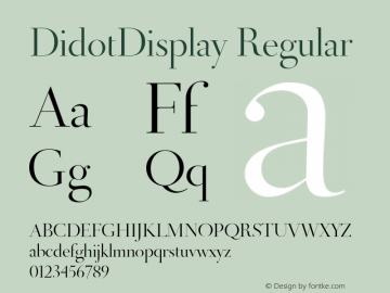 DidotDisplay Regular Version 001.001 Font Sample