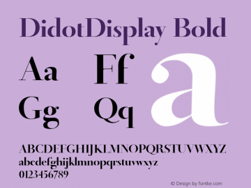 DidotDisplay Bold Version 001.001 Font Sample