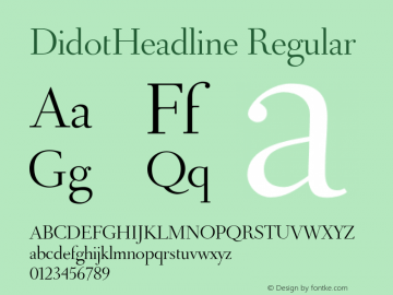 DidotHeadline Regular Version 001.001 Font Sample