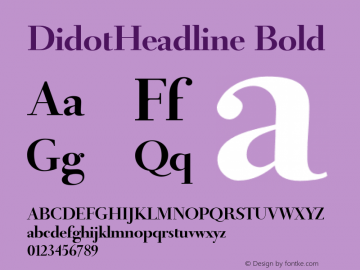 DidotHeadline Bold Version 001.001 Font Sample