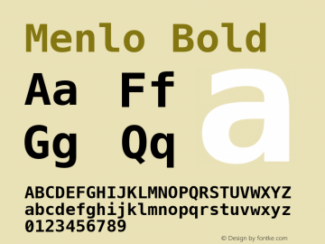 Menlo Bold 6.1d8e1 Font Sample