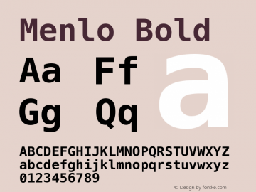 Menlo Bold 6.1d5e14 Font Sample