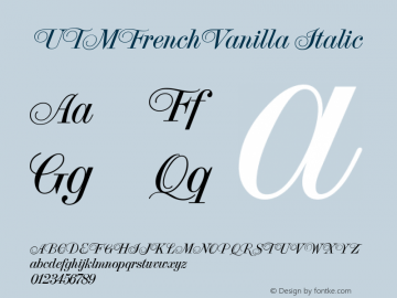 UTMFrenchVanilla Italic B? Font ch? Vi?t s? d?ng b?ng mã Unicode图片样张