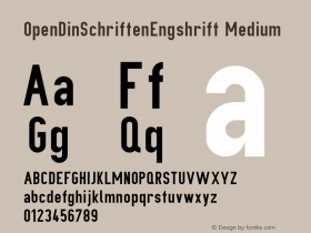 OpenDinSchriftenEngshrift Medium Version 0906181649 Font Sample