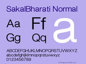 SakalBharati Normal 9.03 Font Sample