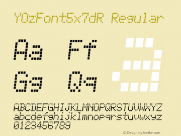 YOzFont5x7dR Regular Version 1.40 Font Sample