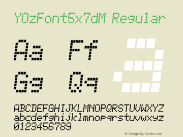 YOzFont5x7dM Regular Version 1.20 Font Sample