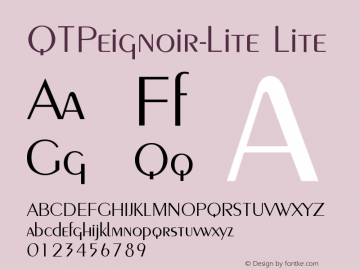 QTPeignoir-Lite Lite Version 001.000 Font Sample
