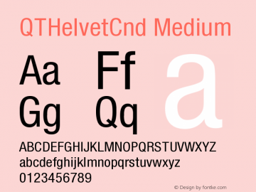 QTHelvetCnd Medium Version 001.000 Font Sample