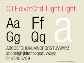 QTHelvetCnd-Light Light Version 001.000 Font Sample