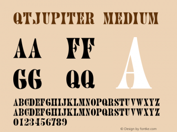 QTJupiter Medium Version 001.000 Font Sample