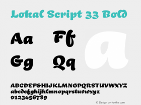 Lokal Script 33 Bold Version 1.000 Font Sample