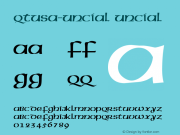 QTUSA-Uncial Uncial Version 001.000 Font Sample