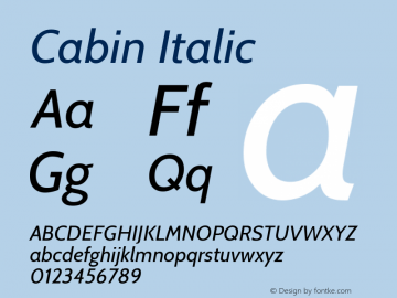 Cabin Italic Version 1.005图片样张