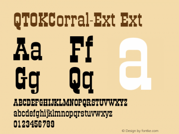 QTOKCorral-Ext Ext Version 001.000 Font Sample