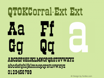 QTOKCorral-Ext Ext Version 001.000 Font Sample