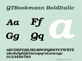 QTBookmann BoldItalic Version 001.000图片样张