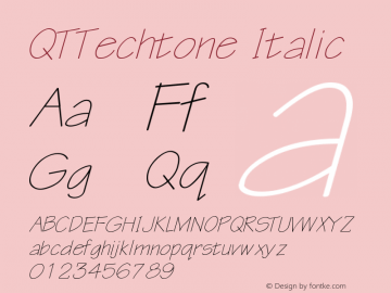 QTTechtone Italic Version 001.000图片样张