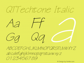 QTTechtone Italic Version 001.000图片样张