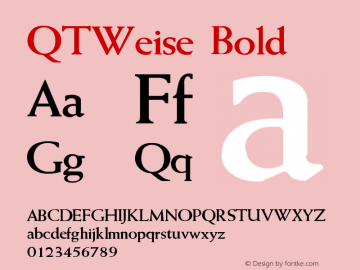 QTWeise Bold Version 001.000 Font Sample